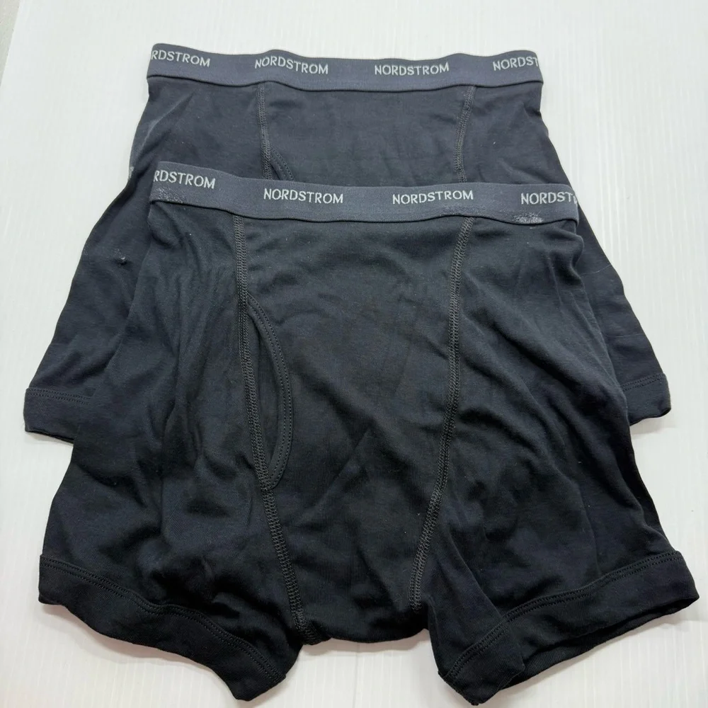 Nordstrom Men’s Boxer Briefs Small Black Supima Cotton 2 Pack Classic Fit NWOT